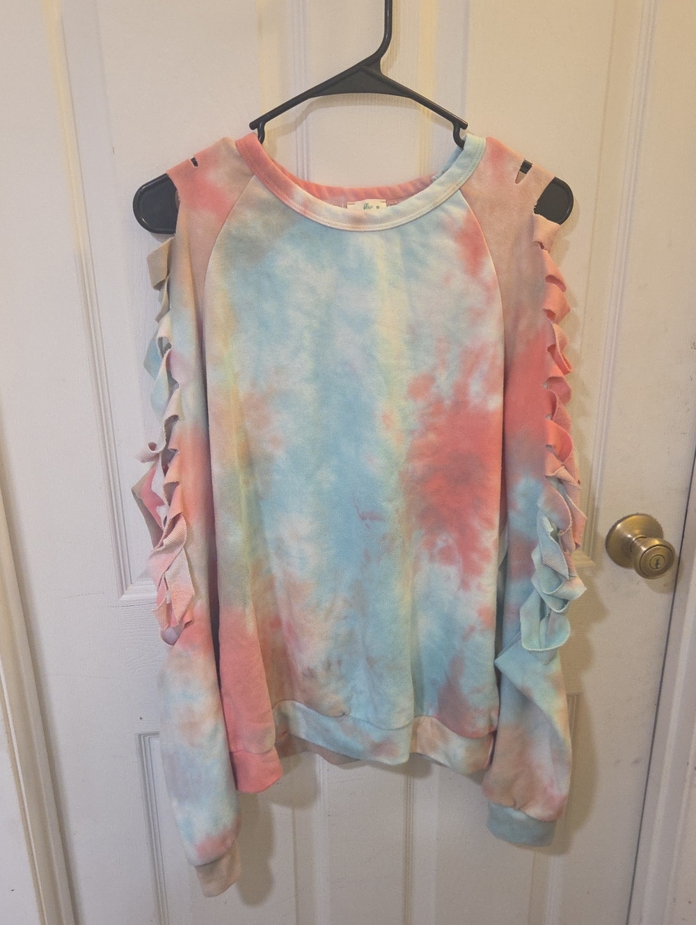 Pastel Tie-Dye Sweatshirt - Multicolor With Slits On The Sleeves.